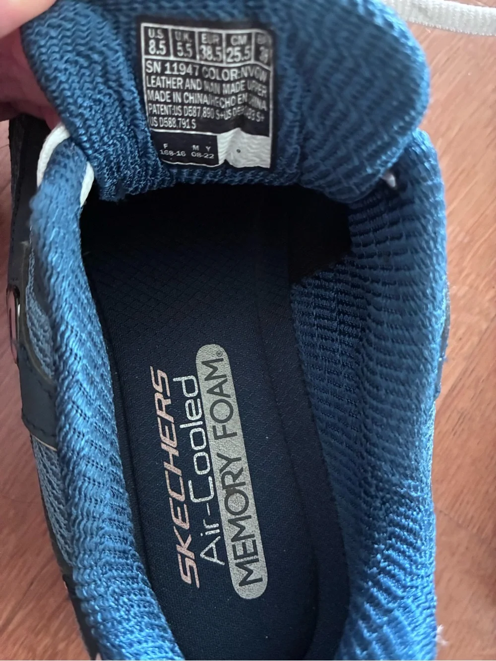 Skechers Women's Navy and Gray Lace-Up Memory Foam Sneakers